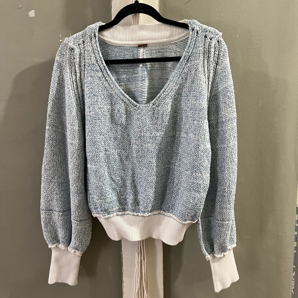 Blue free people sweater